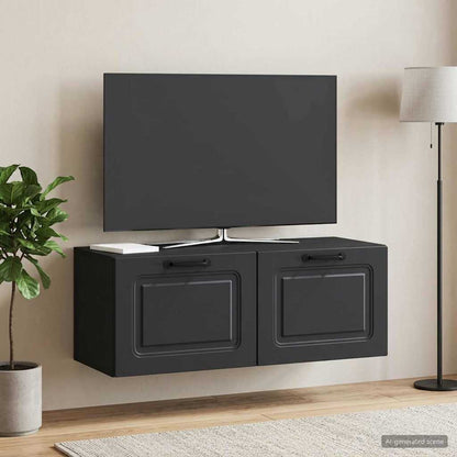 Wall-Mounted TV Cabinet Black 78.5 x 31 x 30 cm Engineered Wood