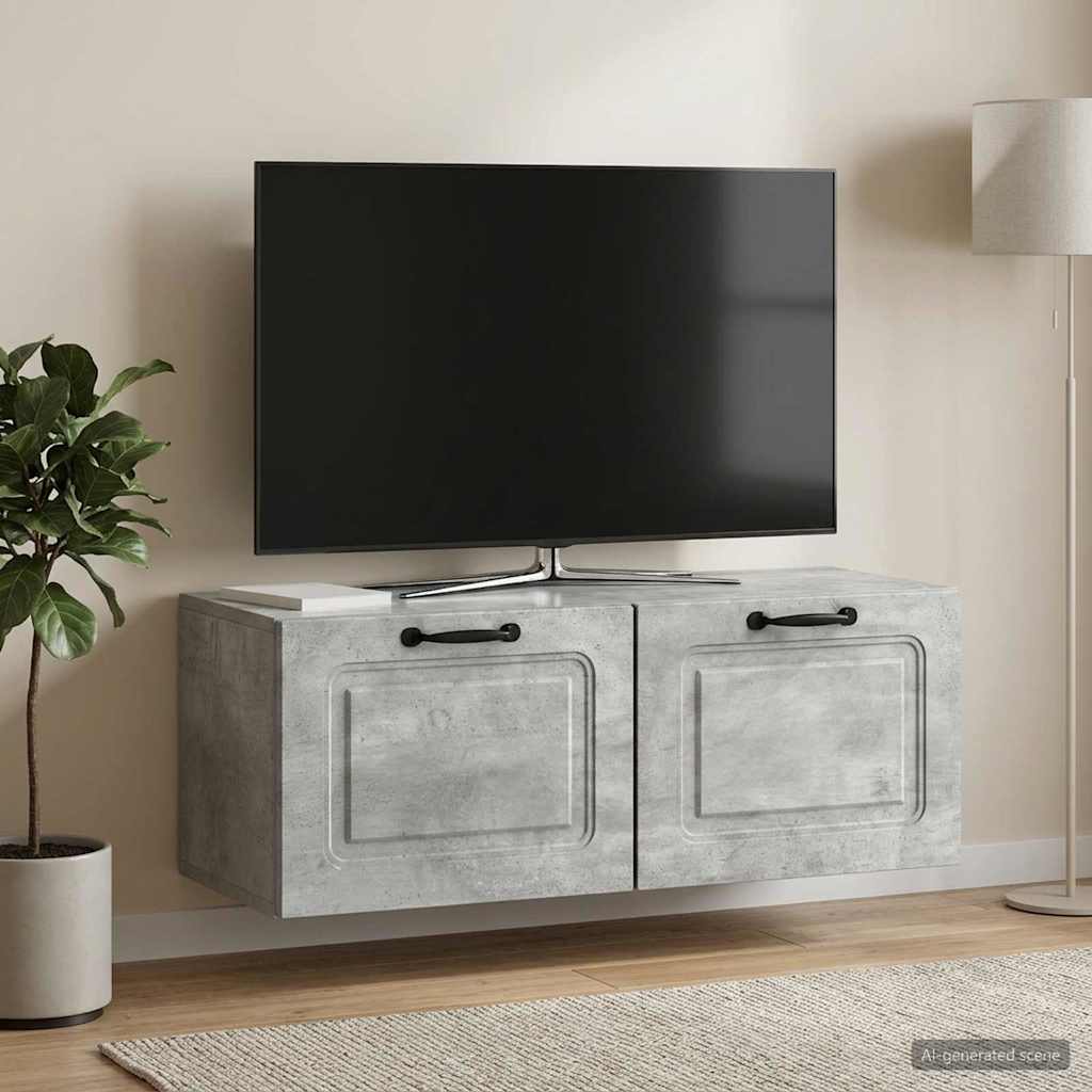 Wall-Mounted TV Cabinet Concrete Grey 78.5 x 31 x 30 cm