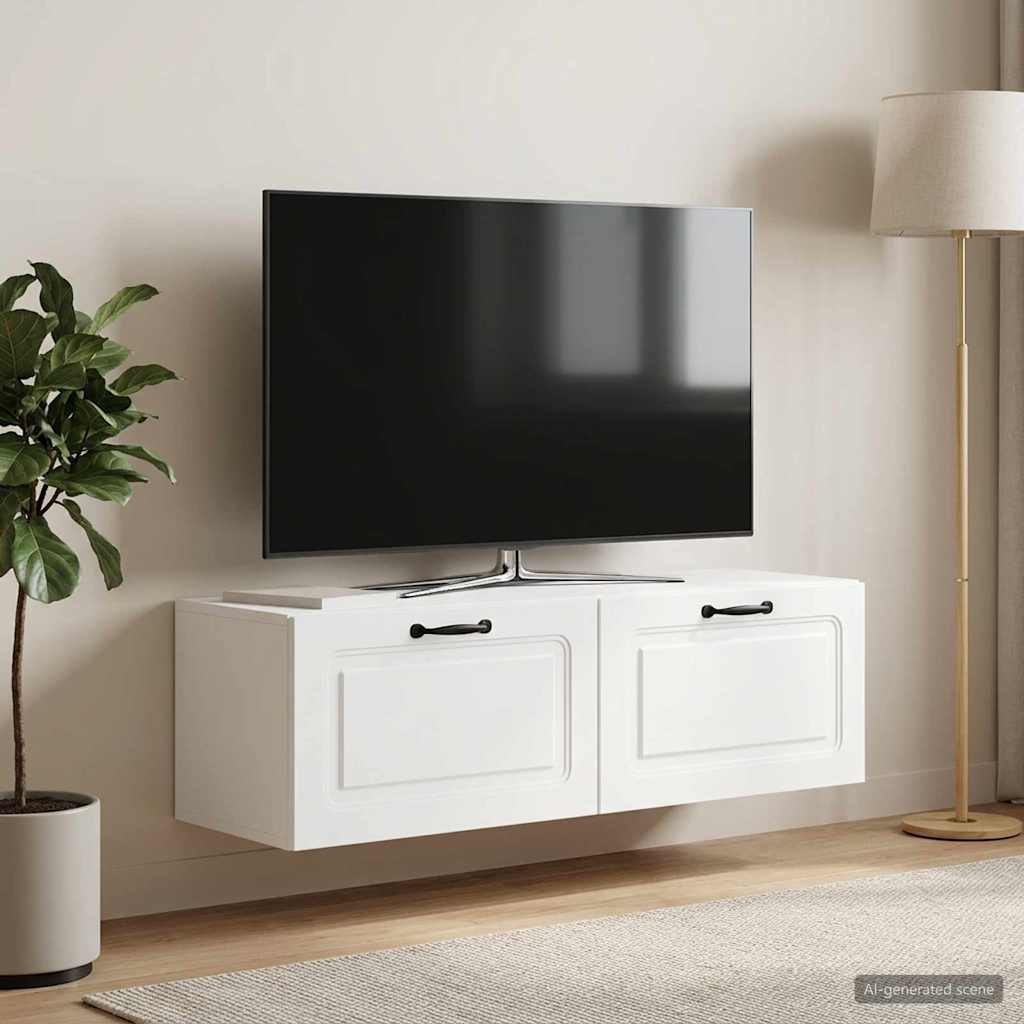 Wall-Mounted TV Cabinet White 98 x 31 x 30 cm Engineered Wood