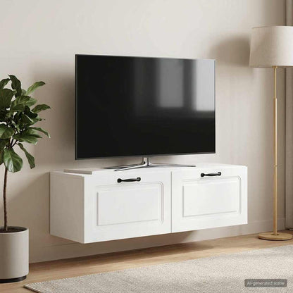 Wall-Mounted TV Cabinet White 98 x 31 x 30 cm Engineered Wood
