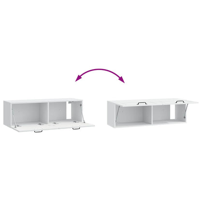 Wall-Mounted TV Cabinet White 98 x 31 x 30 cm Engineered Wood
