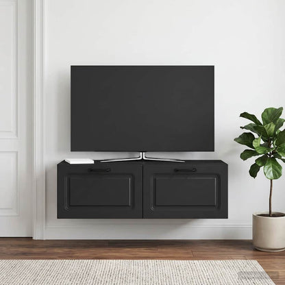 Wall-Mounted TV Cabinet Black 98 x 31 x 30 cm Engineered Wood