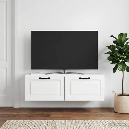 Wall-Mounted TV Cabinet High Gloss White 98 x 31 x 30 cm