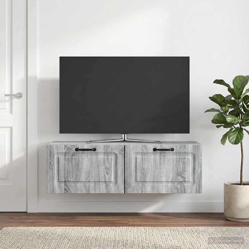 Wall-Mounted TV Cabinet Grey Sonoma 98 x 31 x 30 cm