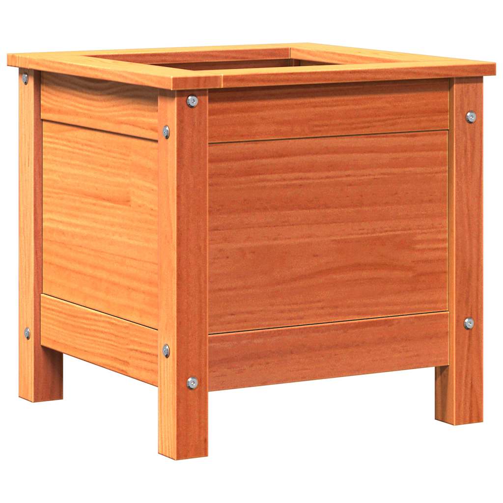 Garden Planter Wax Brown 40 x 40 x 39 cm Solid Pine Wood