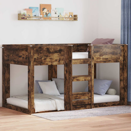 Bunk Bed for Kids Smoked Oak 75 x 190 cm Engineered Wood