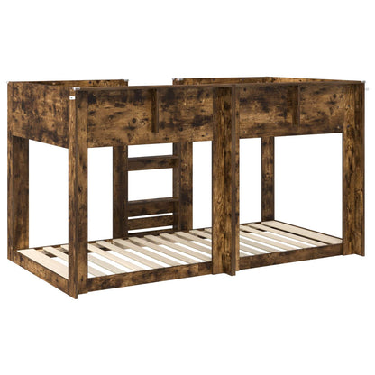 Bunk Bed for Kids Smoked Oak 75 x 190 cm Engineered Wood