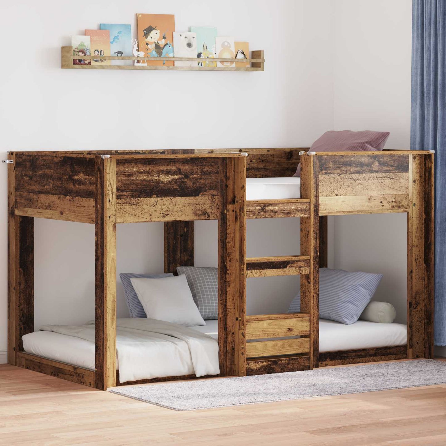 Bunk Bed for Kids Old Wood 75 x 190 cm Engineered Wood