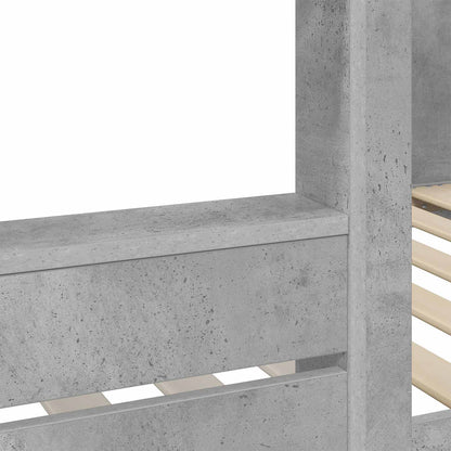 Bunk Bed for Kids Concrete Grey 90 x 190 cm Engineered Wood