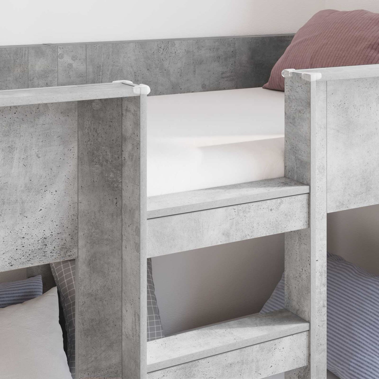 Bunk Bed for Kids Concrete Grey 90 x 190 cm Engineered Wood