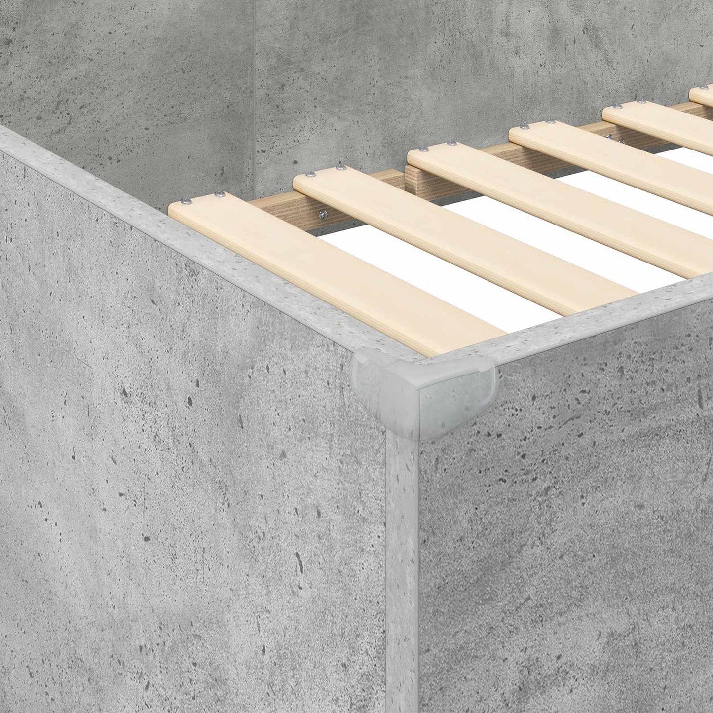 Loft Bed Frame with Desk with Storage Concrete Grey 75 x 190 cm