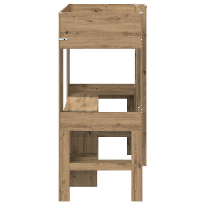 Loft Bed Frame with Desk with Shelf Artisan Oak 75 x 190 cm