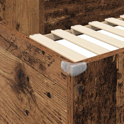 Loft Bed Frame with Desk Old Wood 90 x 190 cm Engineered Wood