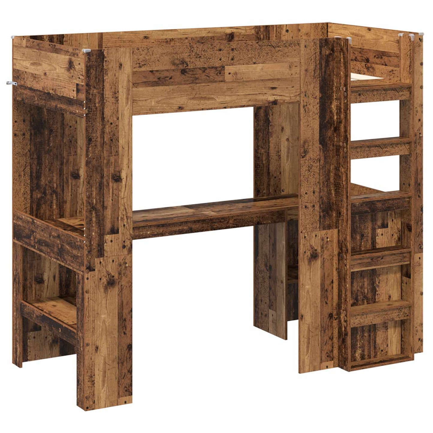 Loft Bed Frame with Desk Old Wood 90 x 190 cm Engineered Wood