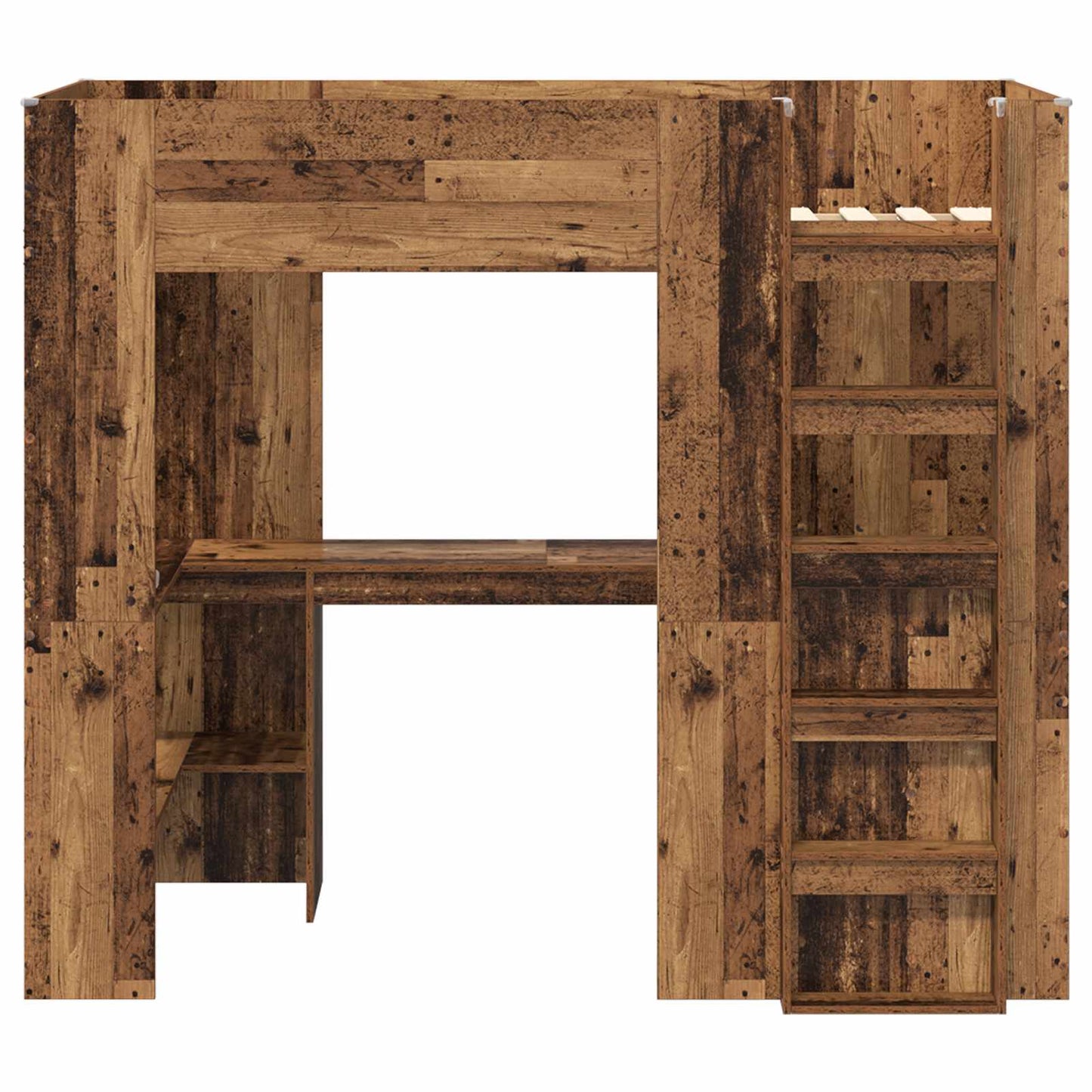 Loft Bed Frame with Desk Old Wood 90 x 190 cm Engineered Wood