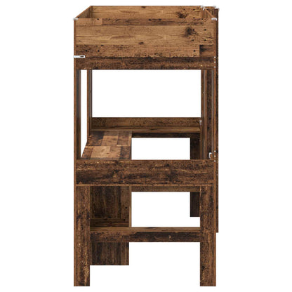 Loft Bed Frame with Desk Old Wood 90 x 190 cm Engineered Wood
