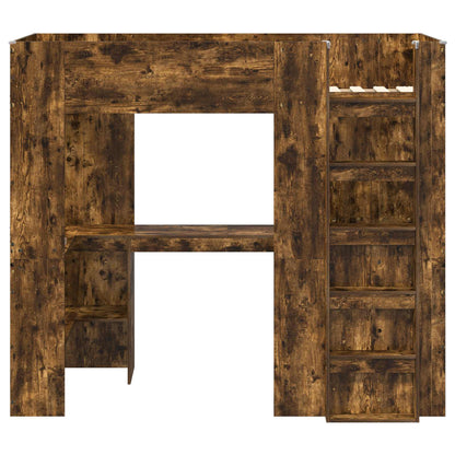 Loft Bed Frame with Desk Smoked Oak 80 x 200 cm Engineered Wood