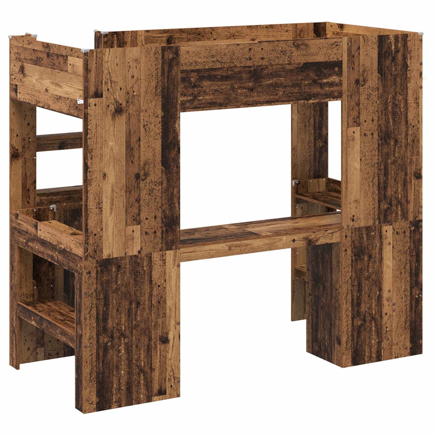 Loft Bed Frame with Desk Old Wood 80 x 200 cm Engineered Wood