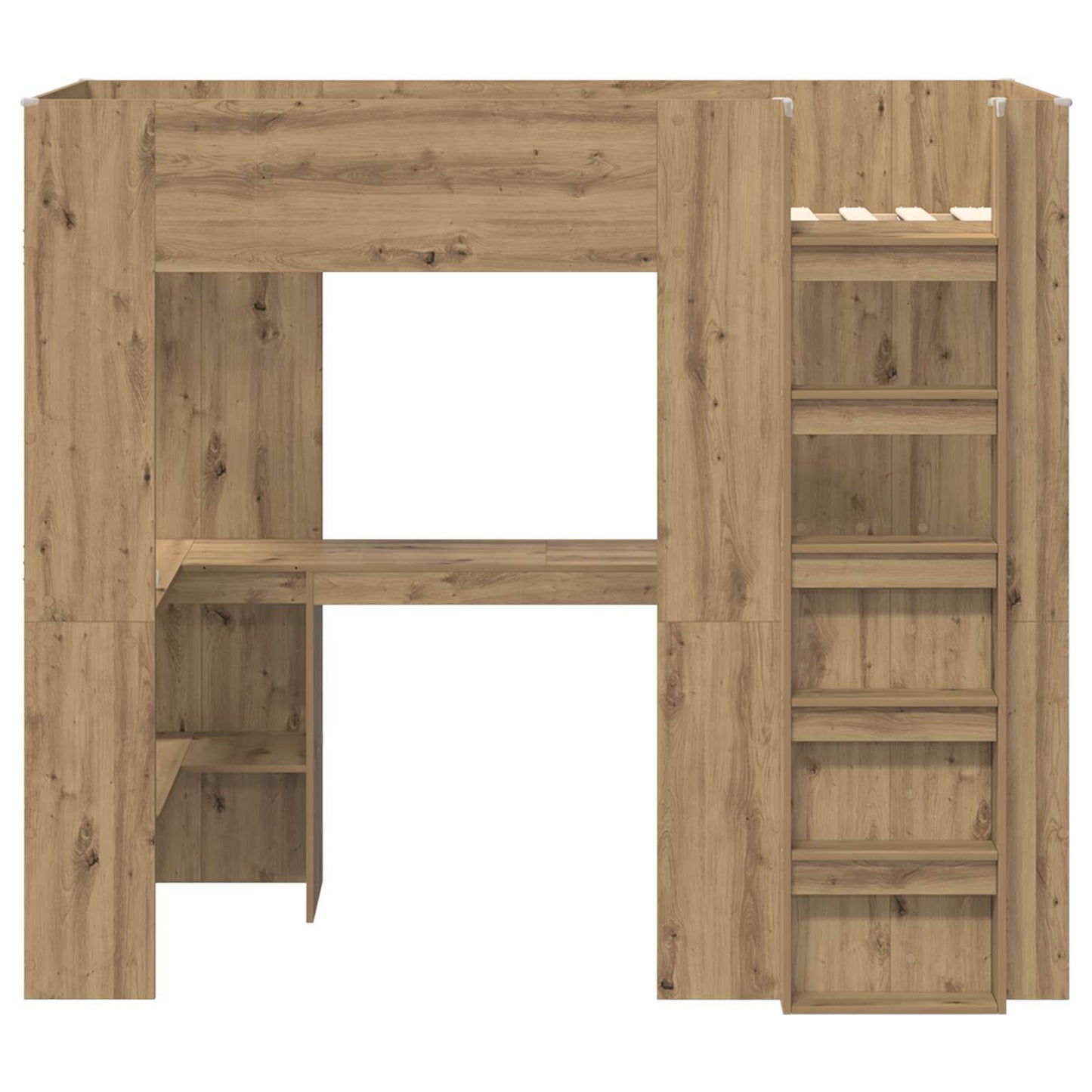 Loft Bed Frame with Desk with Shelf Artisan Oak 80 x 200 cm