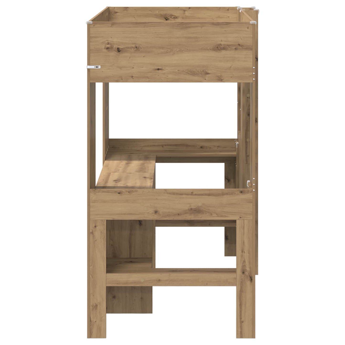 Loft Bed Frame with Desk with Shelf Artisan Oak 80 x 200 cm