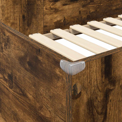 Loft Bed Frame with Desk Smoked Oak 90 x 200 cm Engineered Wood