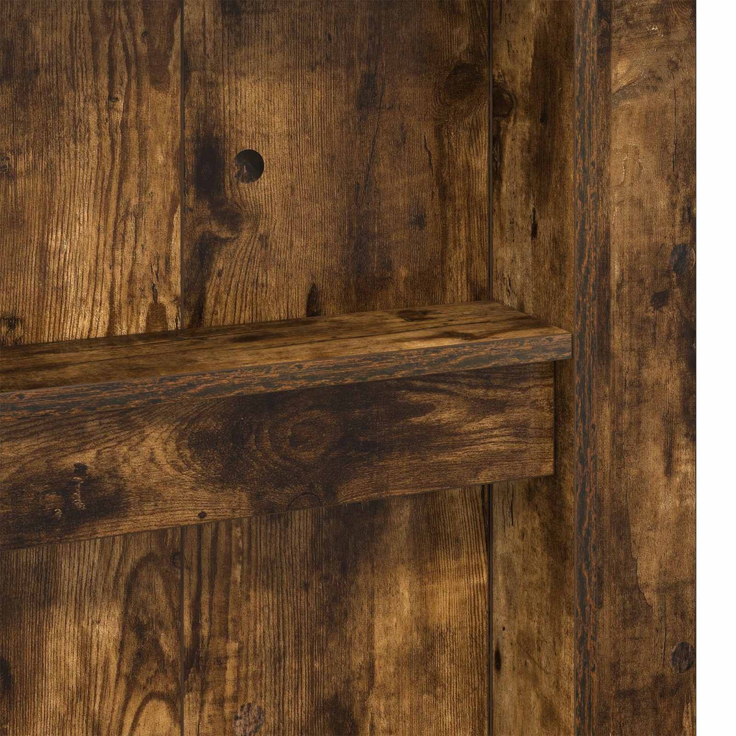 Loft Bed Frame with Desk Smoked Oak 90 x 200 cm Engineered Wood