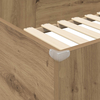 Loft Bed Frame with Desk with Shelf Artisan Oak 90 x 200 cm