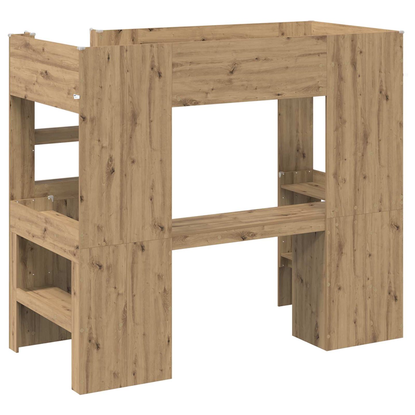 Loft Bed Frame with Desk with Shelf Artisan Oak 90 x 200 cm