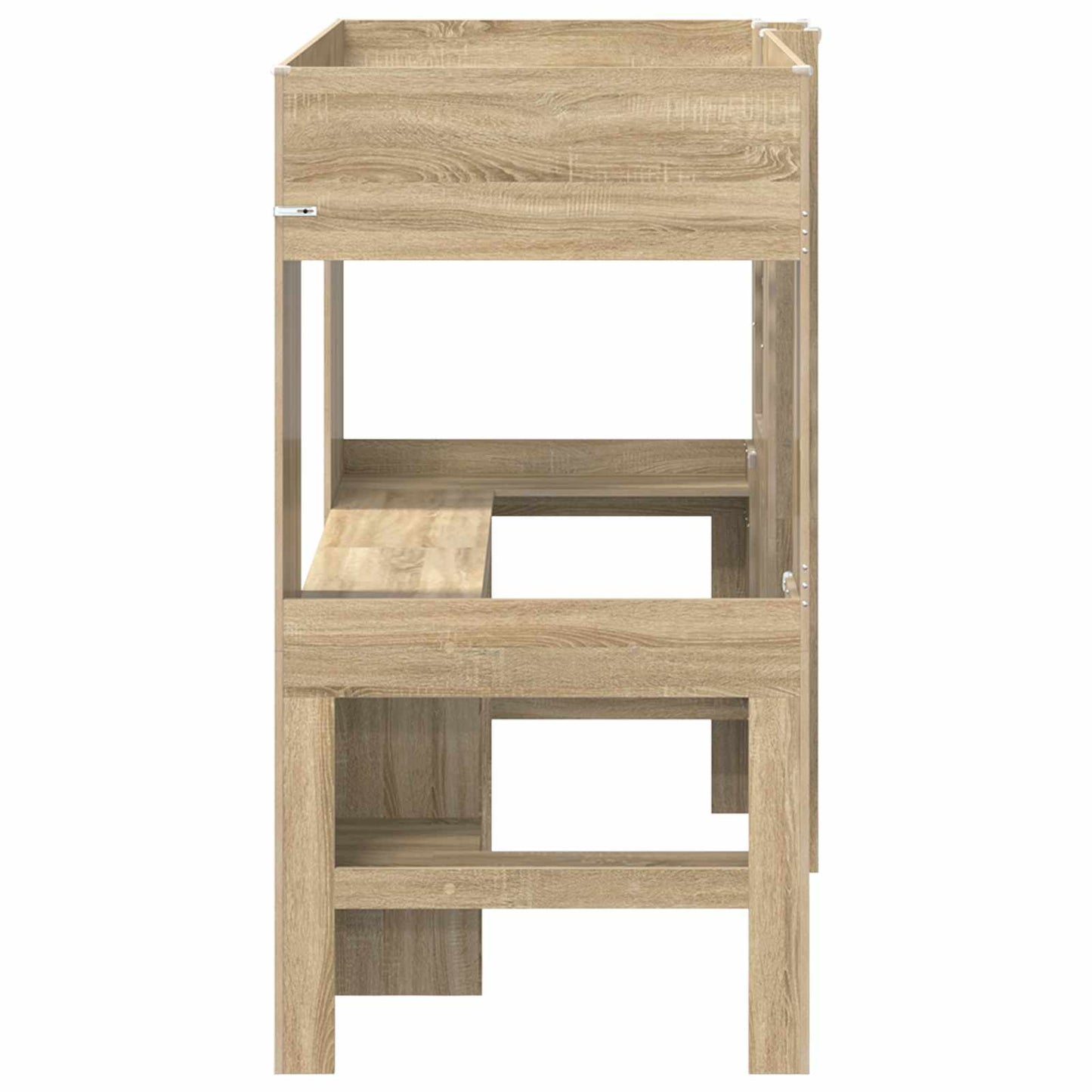 Loft Bed Frame with Desk with Storage Sonoma Oak 100 x 200 cm