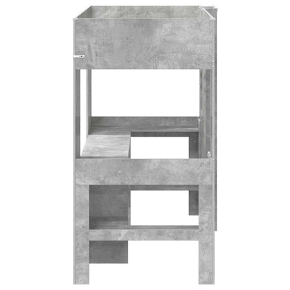 Loft Bed Frame with Desk Concrete Grey 100 x 200 cm