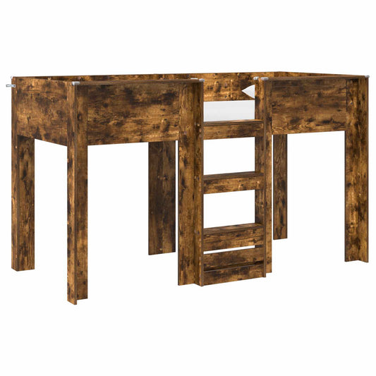 Bunk Bed for Kids Smoked Oak 75 x 190 cm Engineered wood
