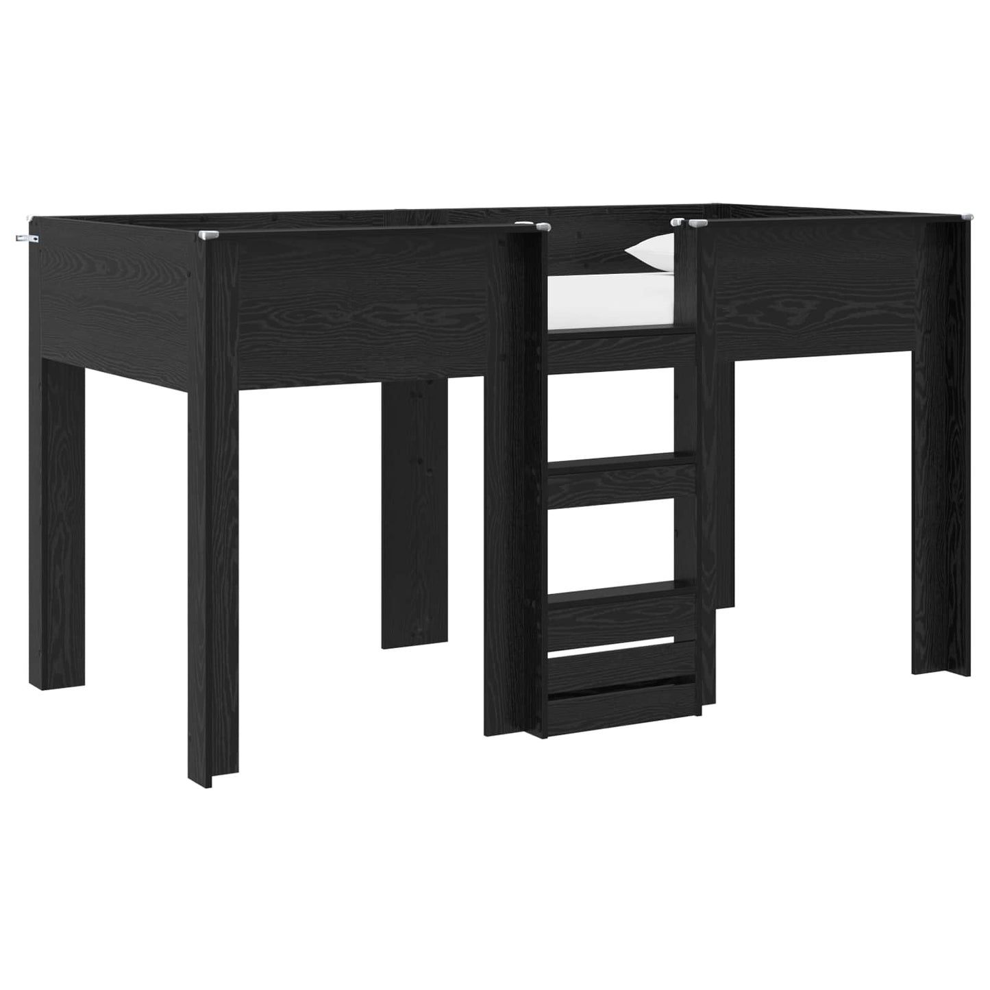 Bunk Bed for Kids Black Oak 80 x 200 cm Engineered wood