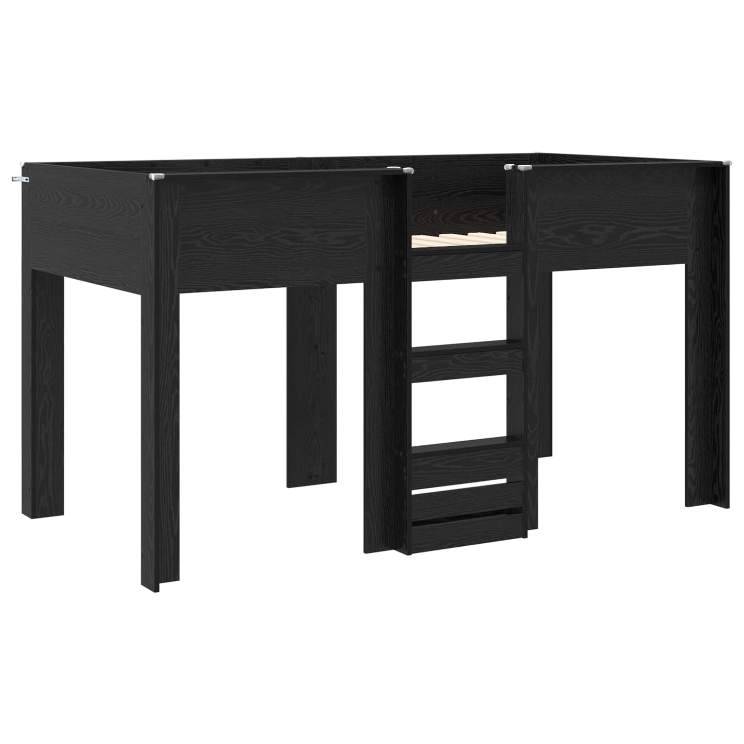 Bunk Bed for Kids Black Oak 80 x 200 cm Engineered wood