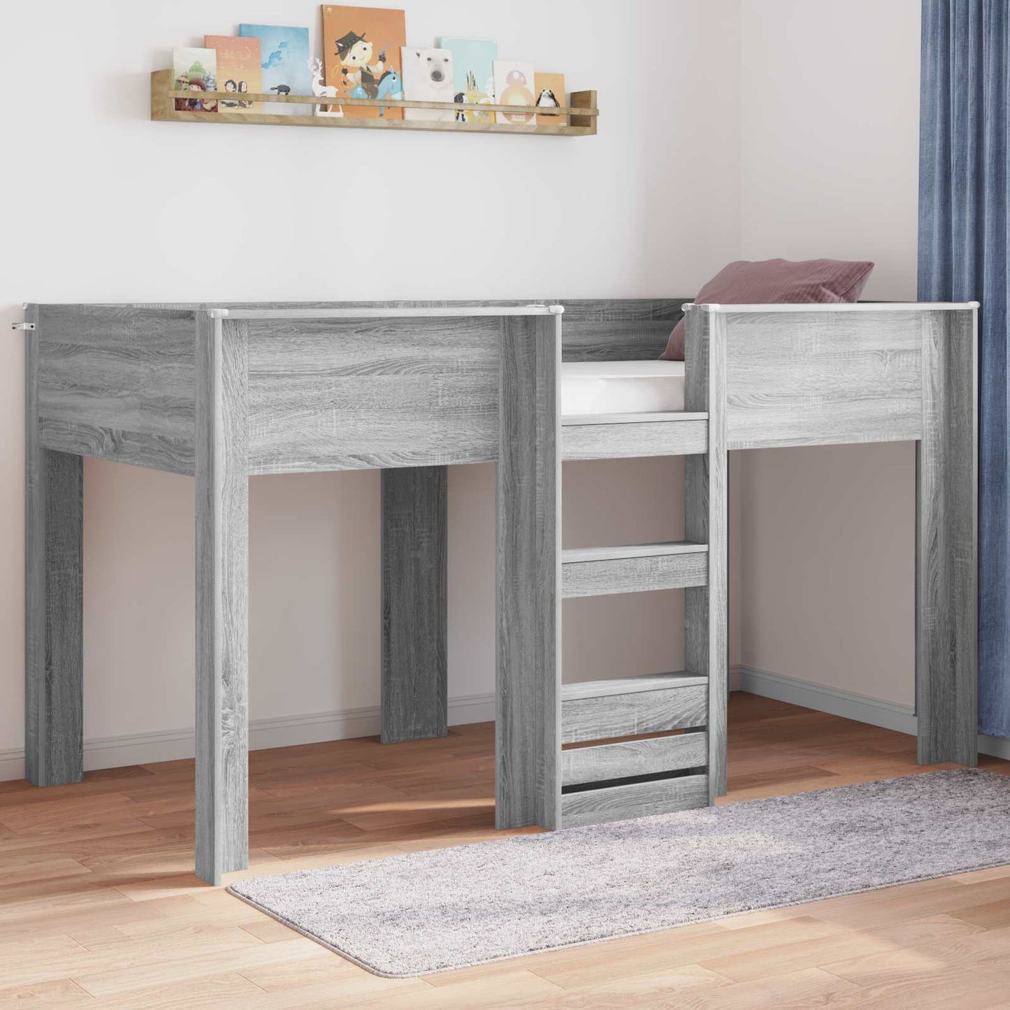 Bunk Bed for Kids Grey Sonoma 80 x 200 cm Engineered wood