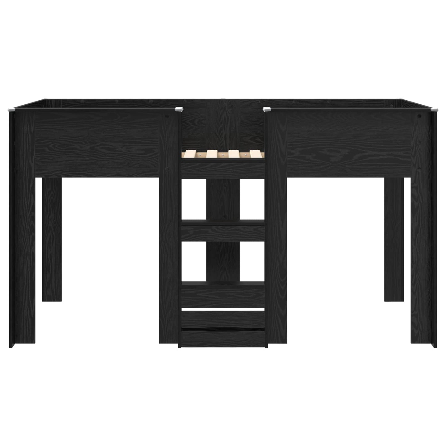 Bunk Bed for Kids Black Oak 90 x 200 cm Engineered wood