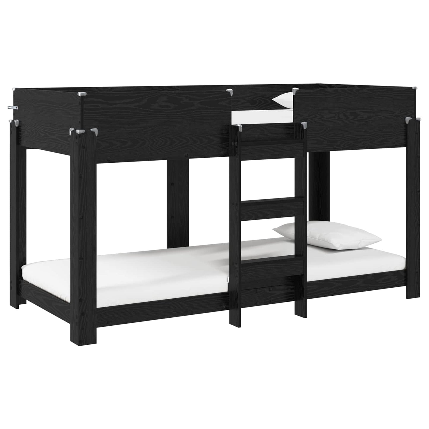 Bunk Bed for Kids Black Oak 100 x 200 cm Engineered Wood