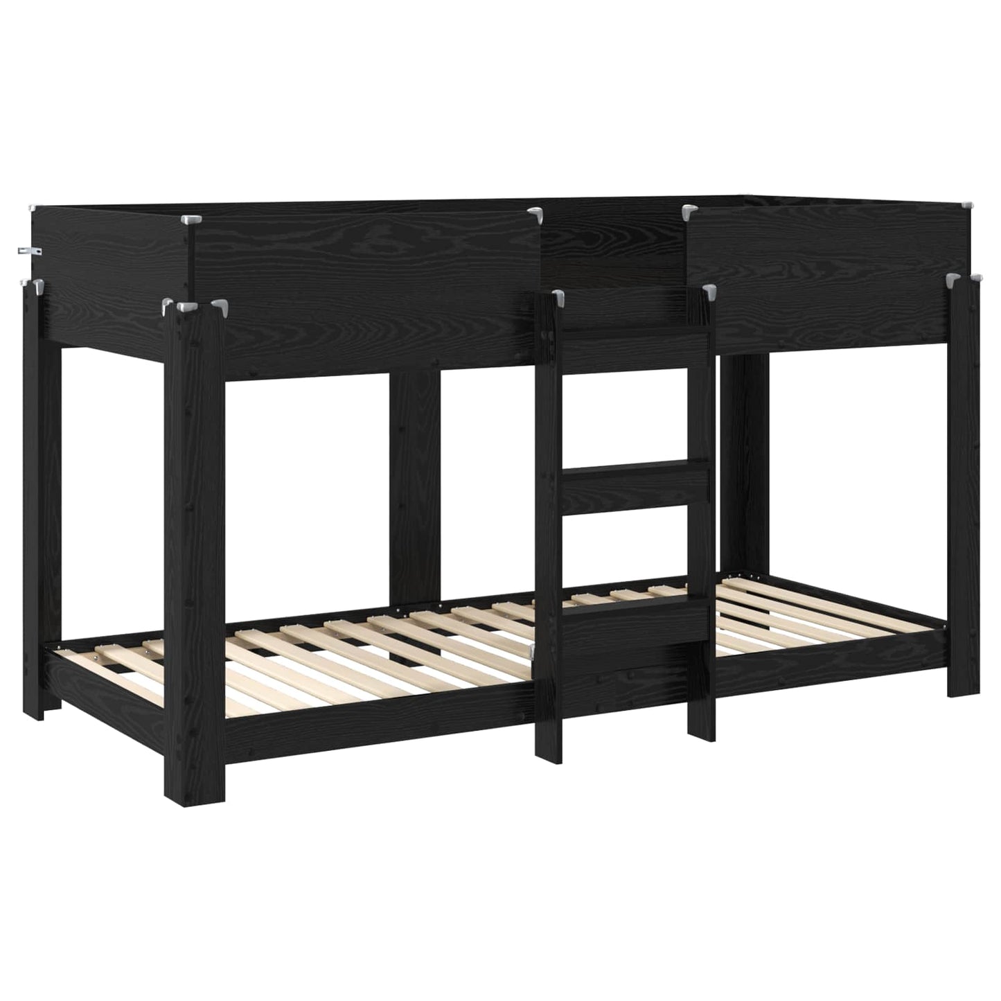 Bunk Bed for Kids Black Oak 100 x 200 cm Engineered Wood