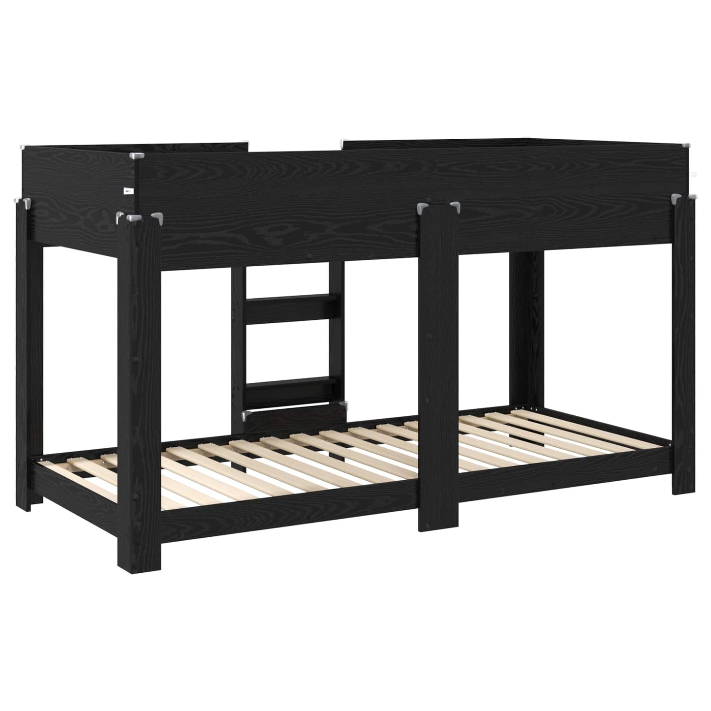 Bunk Bed for Kids Black Oak 100 x 200 cm Engineered Wood