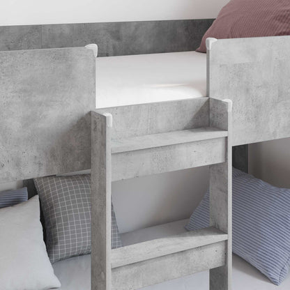 Bunk Bed for Kids Concrete Grey 100 x 200 cm Engineered Wood