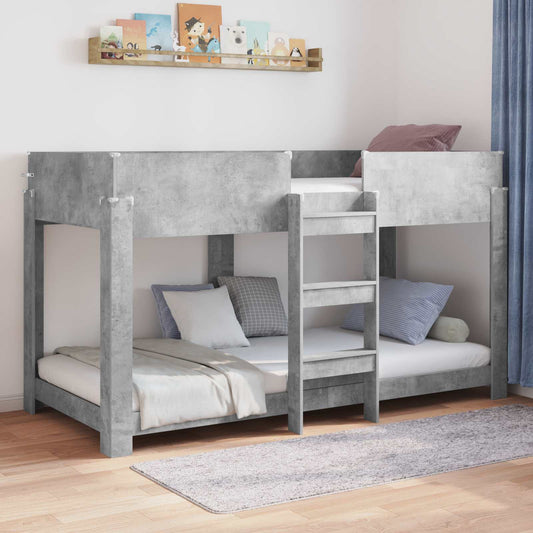 Bunk Bed for Kids Concrete Grey 100 x 200 cm Engineered Wood