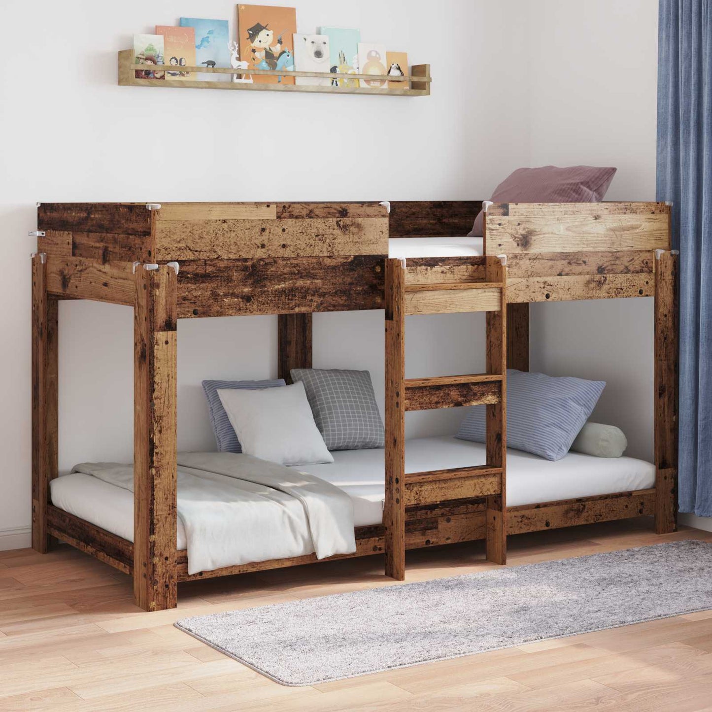 Bunk Bed for Kids Old Wood 100 x 200 cm Engineered Wood
