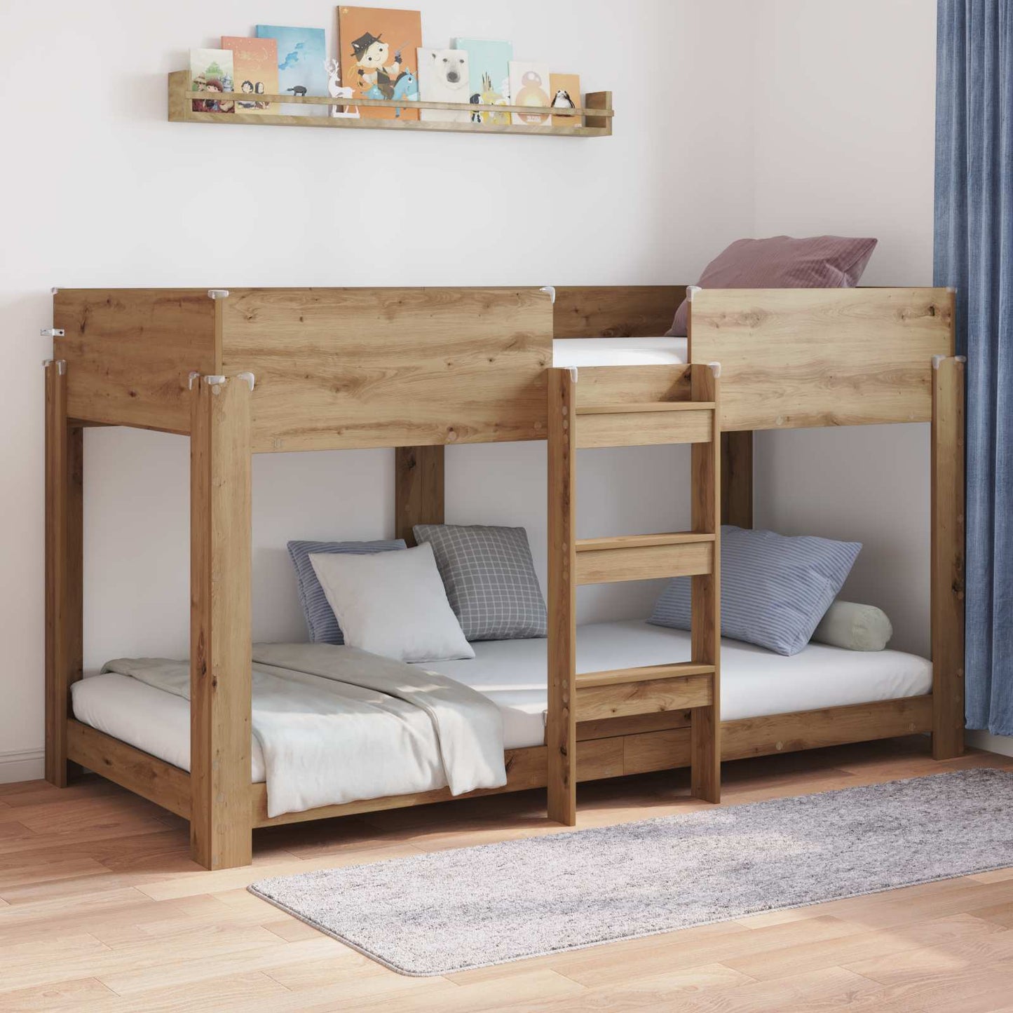 Bunk Bed for Kids Artisan Oak 100 x 200 cm Engineered Wood