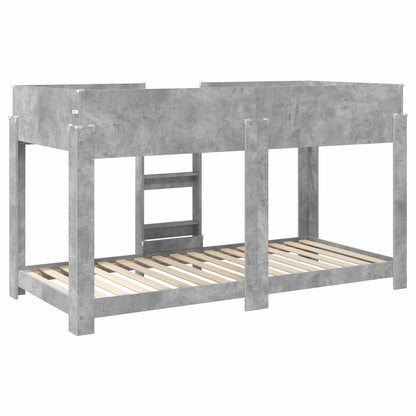 Bunk Bed for Kids Concrete Grey 90 x 200 cm Engineered Wood