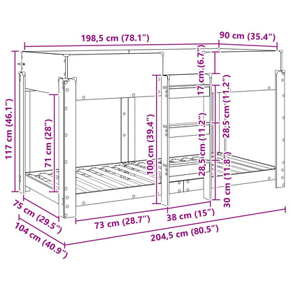 Bunk Bed for Kids Artisan Oak 90 x 200 cm Engineered Wood