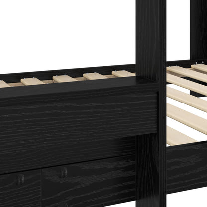 Bunk Bed for Kids Black Oak 80 x 200 cm Engineered Wood