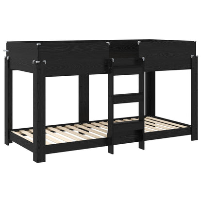 Bunk Bed for Kids Black Oak 80 x 200 cm Engineered Wood