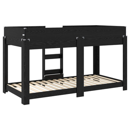 Bunk Bed for Kids Black Oak 80 x 200 cm Engineered Wood