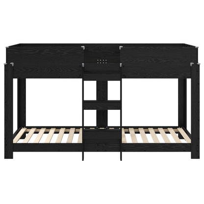 Bunk Bed for Kids Black Oak 80 x 200 cm Engineered Wood