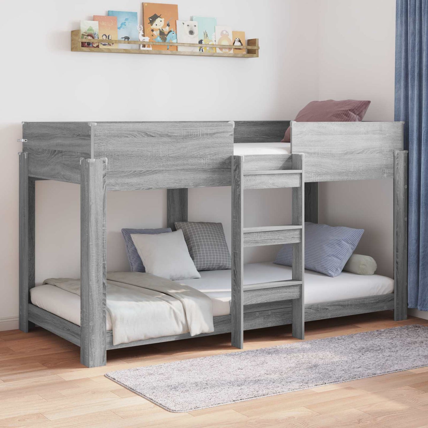 Bunk Bed for Kids Grey Sonoma 80 x 200 cm Engineered Wood