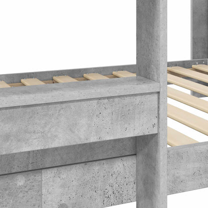 Bunk Bed for Kids Concrete Grey 90 x 190 cm Engineered Wood